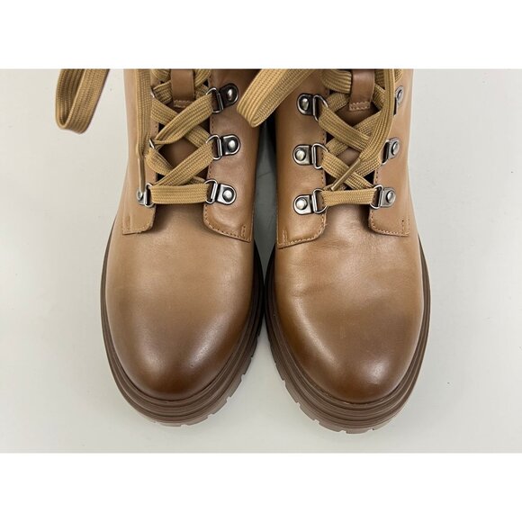 J. Jill Women's Boots Dakota Luxe Hiker Size 7.5 Dark Carmel Brown Leather - Picture 5 of 11